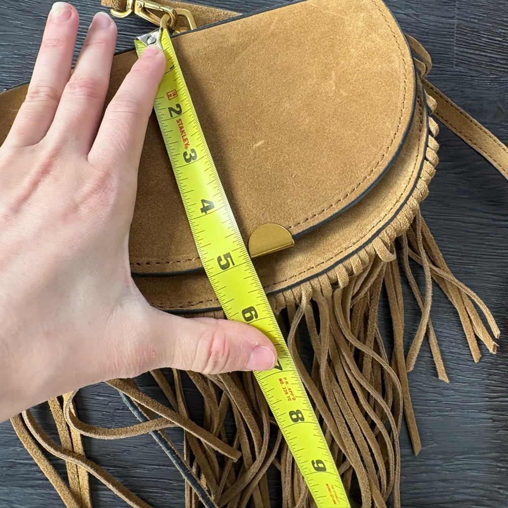Mango tan fringe suede bag crossbody or clutch - Picture 8 of 8